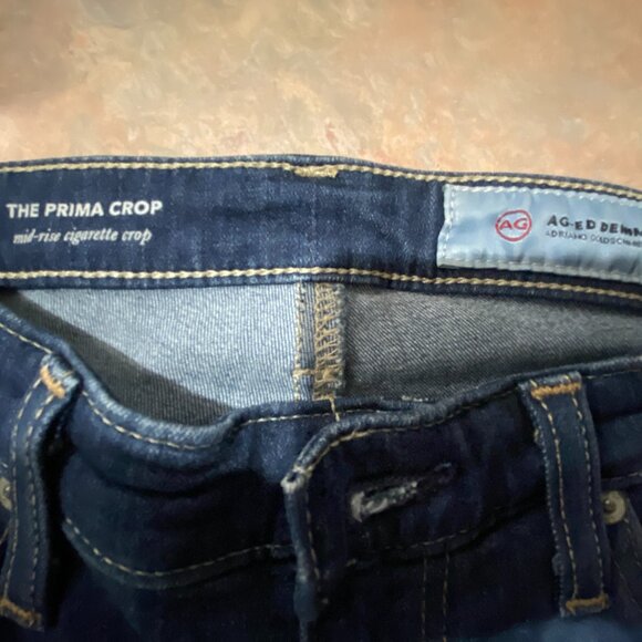 AG Adriano Goldschmied Prima Crop Jeans Size 28 Dark Wash Slim Straight - Picture 2 of 8